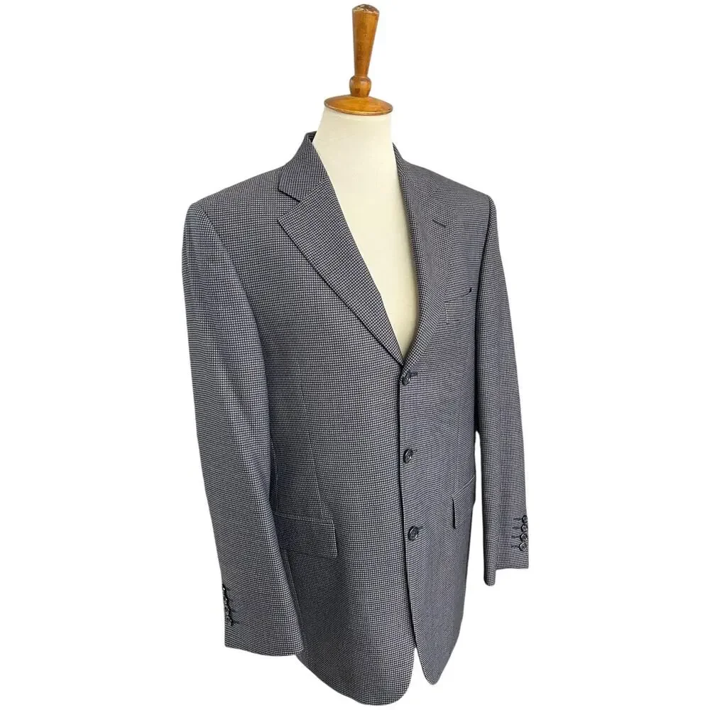 Mens Jack Victor Collection Three Button Classic 100% Wool Blazer Size 38R